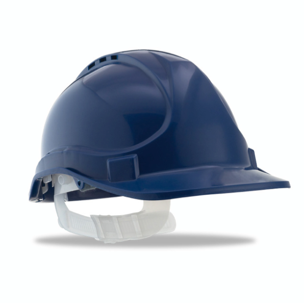 CASCO DE PROTECCIÓN STRIKE AZUL CON CIERRE DE CINTA