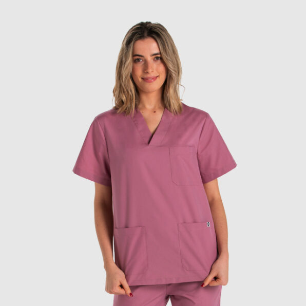 BLUSÓN DYNEKE SANITARIO UNISEX ROSA MANGA CORTA