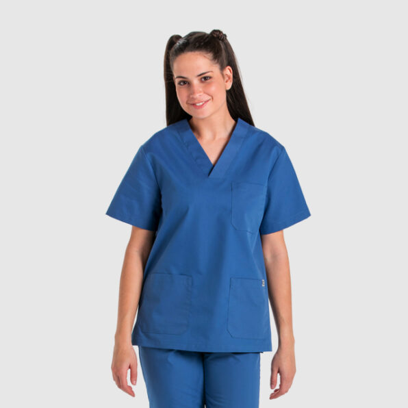 BLUSÓN DYNEKE SANITARIO UNISEX AZUL EGEO MANGA CORTA