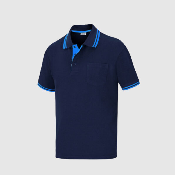 POLO VESIN "BICOLOR TERGAL" AZUL MARINO MANGA CORTA UNISEX