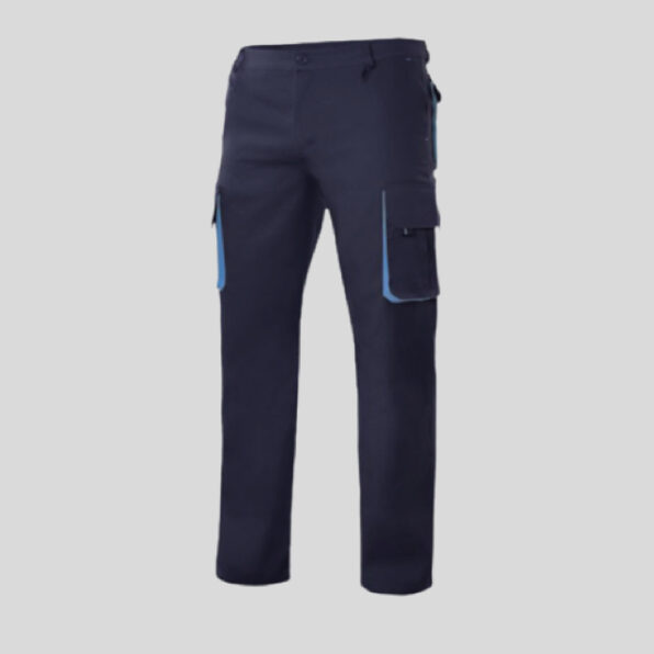 PANTALÓN VELILLA BICOLOR FORRADO AZUL CELESTE Y DENIM