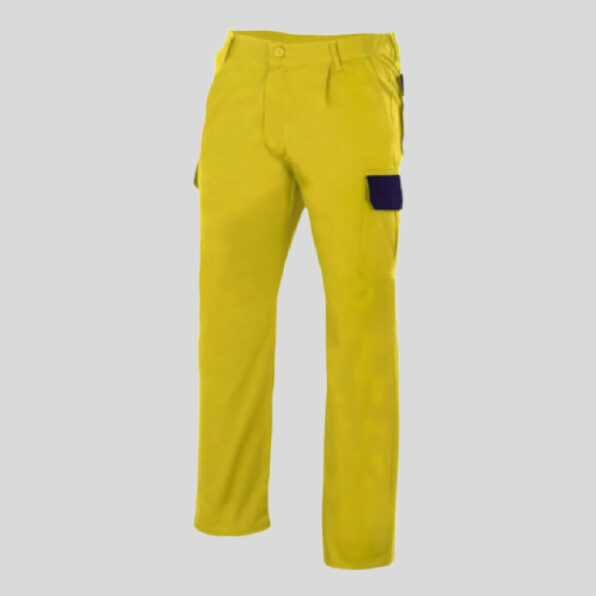 PANTALÓN LARGO VELILLA AMARILLO Y MARINO MULTIBOLSILLOS