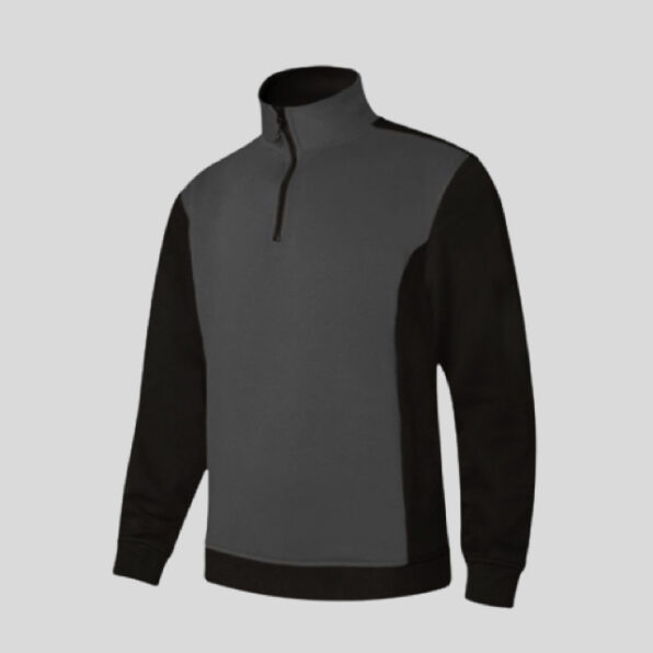 SOFTSHELL VELILLA CON CREMALLERA BICOLOR NEGRO Y GRIS