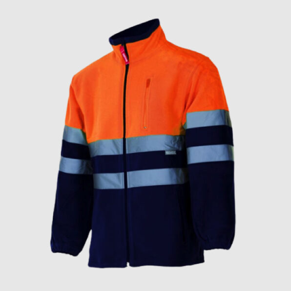 CHAQUETA POLAR VELILLA ALTA VISIBILIDAD NARANJA MARINO