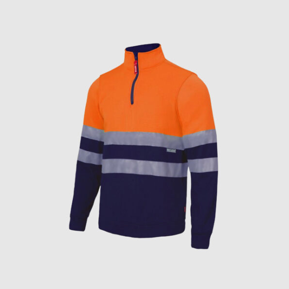 SUDADERA VELILLA ALTA VISIBILIDAD NARANJA MARINO