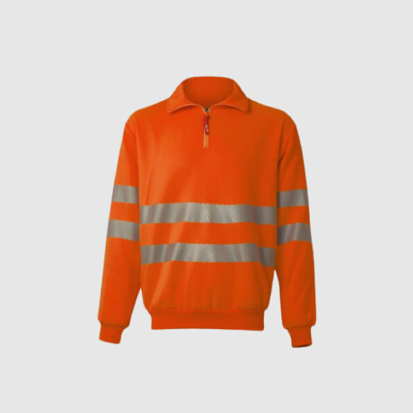 SUDADERA VELILLA ALTA VISIBILIDAD MEDIA CREMALLERA AMARILLA O NARANJA - Imagen 2